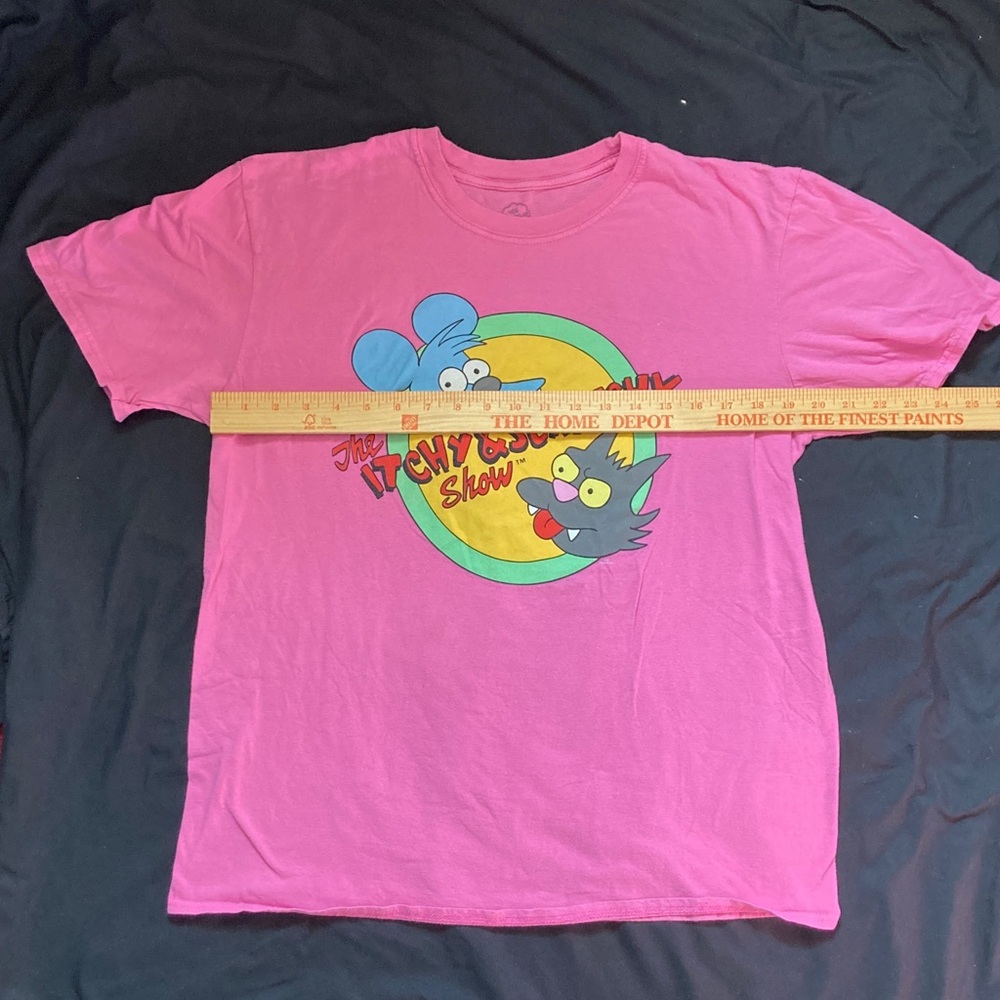 The Simpsons Itchy & Scratchy Show Pink T-Shirt Size L - Picture 4 of 8